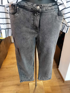Jeans brillants 7/8 gris