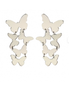 Boucles papillons argentés