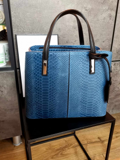 Sac en cuir bleu