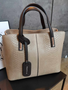 Sac en cuir beige