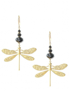 Boucles maxi libellules noires