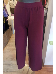 Pantalon en tricot lie de vin