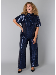 Pantalon bleu en sequins