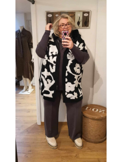 Manteau poncho noir et blanc