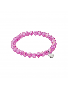 Bracelet perles magenta XL