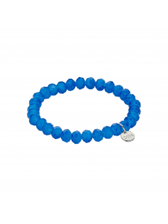 Bracelet perles bleu roi XL