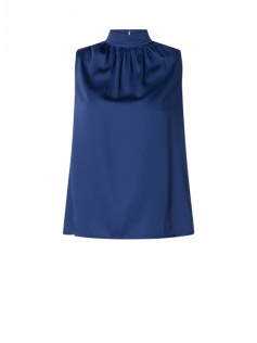 Top satin bleu roi