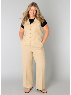 Pantalon large beige