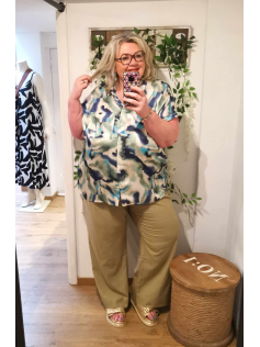 Pantalon kaki lin mélangé