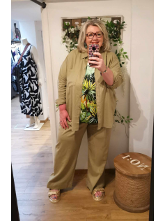 Chemise kaki en lin mélangé