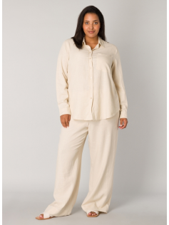 Chemise beige en lin mélangé
