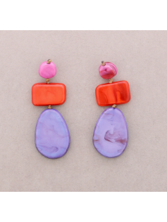 Boucles en résine parme