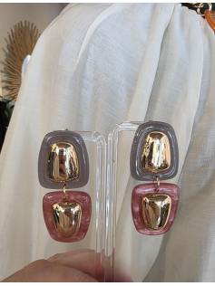 Boucles rose et gris