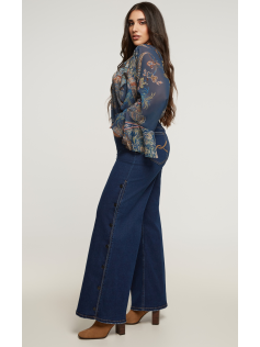 Jeans large à pressions