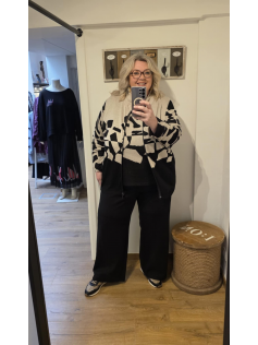 Gilet zippé beige et noir