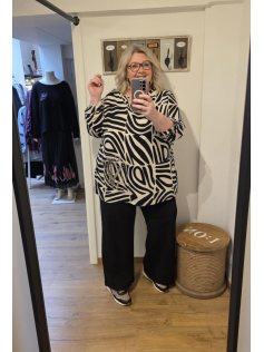 Tunique imprimée beige et noir