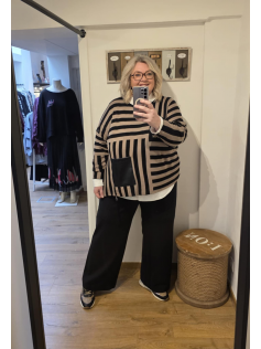 Pull ligne camel et noir