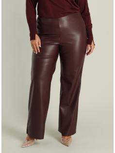 Pantalon simili lie de vin