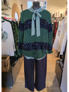 Pull ligné paillettes