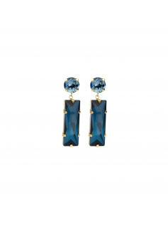 Boucles strass bleu