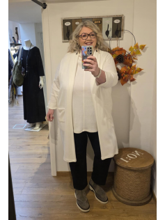 Long gilet blanc sans manches