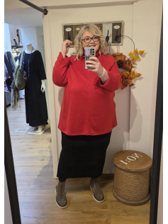 Pull rouge en A