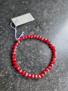 Bracelet cristal rouge 6 mm XL
