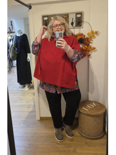 Pull poncho rouge