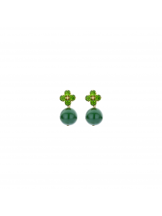 Petites boucles boule verte