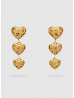 Boucles coeurs brillants roses