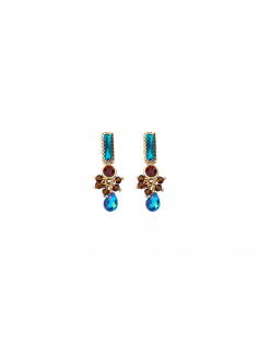 Boucles strass marron pétrole