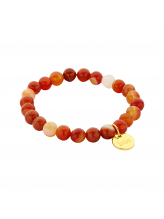 Bracelet red stripes agate XL
