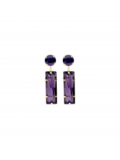 Boucles strass violet