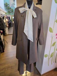 Longue veste de blazer marron