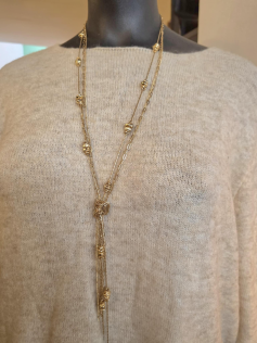 Collier chaînes dorées