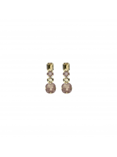 Petites boucles strass beige
