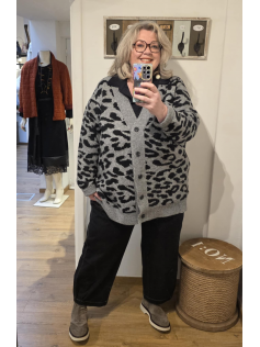 Cardigan léopard gris