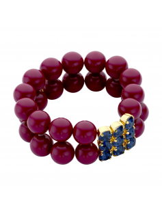 Bracelet bordeaux et bleu