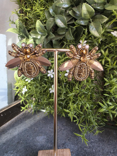 Boucles abeilles dorées