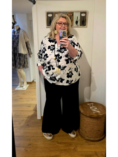 Tunique fleurie noir et blanc