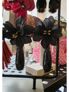 Grandes boucles fleurs noires