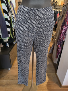Pantalon cloqué marine et...