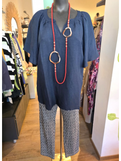 Tunique marine en lin