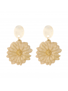 Boucles fleurs beiges