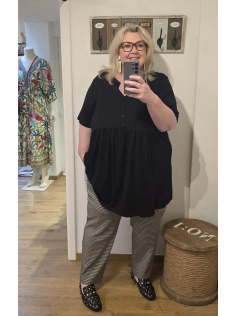 Pantalon texturé noir et blanc