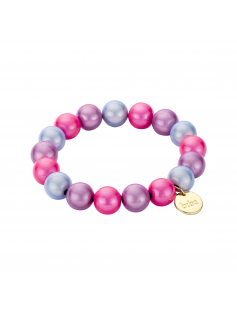 Bracelet space beads bleu rose