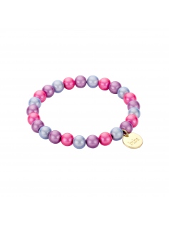 Bracelet space beads bleu rose
