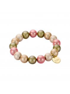 Bracelet space beads kaki rose