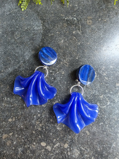 Boucles Clips cobalt
