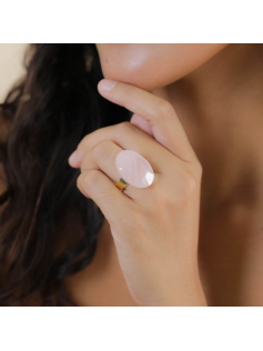 Bague quartz rose